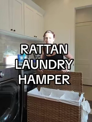 the way the rattan doesn’t even dent 👏🏼 #laundryhamper #hamper #laundry #aesthetic #tiktokshopfinds 