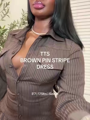 My fav dress …. 👏🏾👏🏾👏🏾👏🏾 #browndress #pinstripedress 