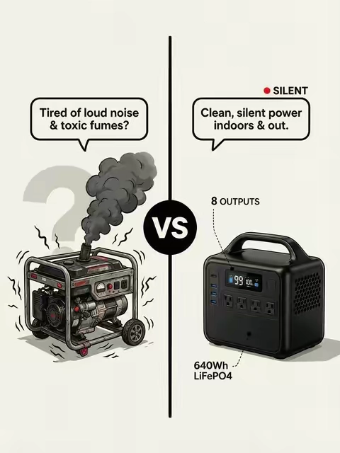 Winter storms & outages are coming—stop relying on loud, smelly gas generators! #portablepowerstation #poweroutage #campinggear #tiktokshop #tiktokmademebuyit 
