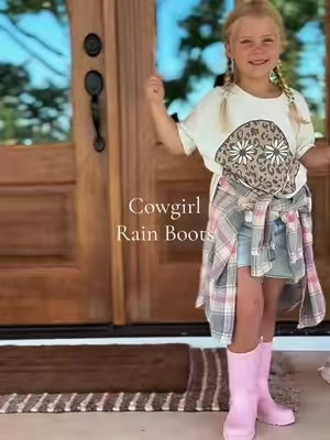 The cutest rain boots EVER!! #CapCut #girlmom #rainboots #cowgirlboots #girlsboots 