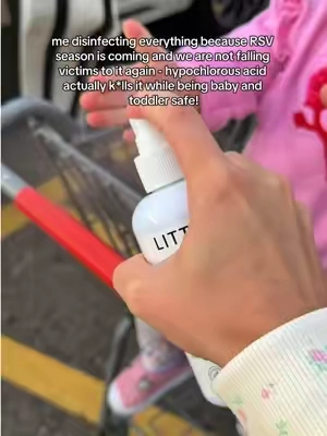 Finally alcohol free and baby safe product that kills all the nasty stuff during sick season! @Think Smarter Products #hypochlorousacidspray #rsv #sickseason #hfmd #flu 