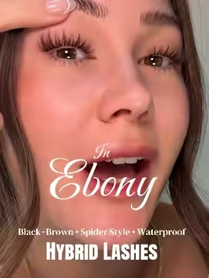 MaxComfi hybrid lashes in ✨Ebony✨ black and brown diy lash kit. DD Spider lash curl, invisible band, waterproof glue, soft lash look #diylashes #brownlashes #lashtutorial #beautyhack #beautyfind 