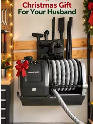 The best garage find ever. @Giraffe Tools #ChristmasGiftsForHim #GiftsForHusband #GiraffeTools #GarageVacuum #GarageMustHaves