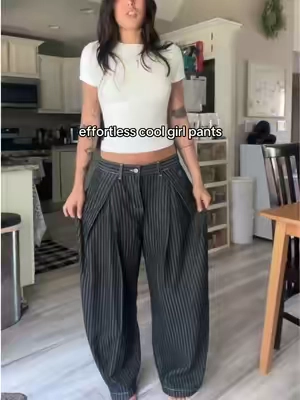 my dryer was trying to take over the vid 😭 #aelfriceden #barrelpants #coolgirl #pinstripes #corporatebaddie 