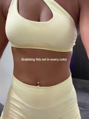 I got the buttery yellow in a small #fyp #workoutclothes #coralcanton #workoutset #affordable 