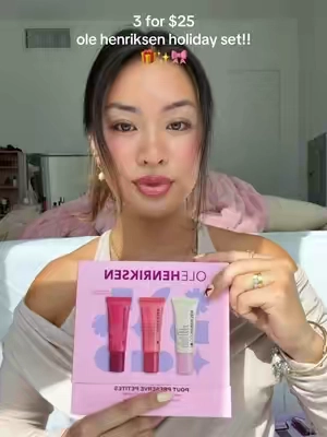 3 ole pout preserves for only $25?!✨ limited edition holiday drop!! @Olehenriksen #olehenriksenpoutpreserve #minipoutpreserve #olehenriksenholidayset #minilipbalms 