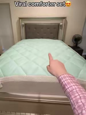 Just wait till I get some fluffy white pillows and a throw blanket for contrast😍 #fyp #bedset #comforterset #adultmoney 