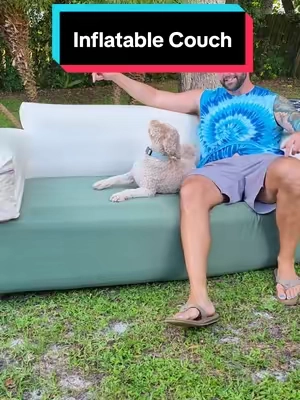 I was so surprised with how comfortable this thing is! 🤯 #inflatablecouch  #campingcouch  #outdoorcouch #inflatablecampingcouch 