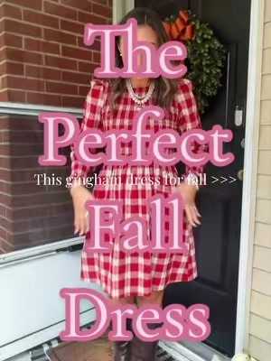 100% cotton, gingham AND pockets?! ❤️ literally the perfect little fall dress🍂✨ #ginghamdress #falldress #cottondress #fallfashion #tiktokshopcreatorpicks 
