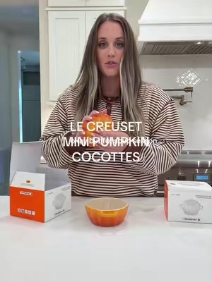 The Le Creuset pumpkin cocottes are such a cute fall kitchen find 🇫🇷 🍂 Perfect for baking, dips, sides, desserts, soups, or serving individual portions all season long. #LeCreuset #FallCooking #FallBaking #Pumpkins #QVCSuperBrandDay @QVC, Inc 