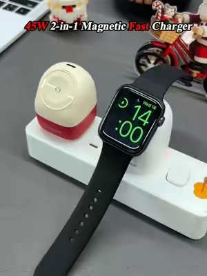 If you travel with an iPhone and Apple Watch, this two-in-one charger makes packing so much easier. It charges your Apple Watch while giving your iPhone up to forty-five watts of fast charging, and the foldable design makes it easy to take anywhere. #charger #AppleWatch #iPhoneAccessories #traveltech #tiktokshopmademebuyit 
 
