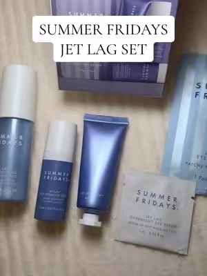 Summer Fridays Jet Lag Essentials Set ✈️ includes the Jet Lag Mask, Skin Soothing Hydration Mist, Deep Hydration Serum + Jet Lag Eye Patches… ON SALE rn 🫧✨ #summerfridays #jetlagmask #skincareset #hydratingSkincare #summerfridaysjetlagmask 