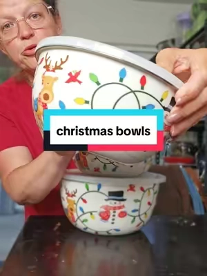 Replying to @thediaryofdana stainless steel bowls are the best especially when they are this adorable 😍  #stainlesssteelmixingbowls #stainlesssteelbowls #christmasdecor #qvcloyaltyprogram #kitchenware @QVC, Inc 