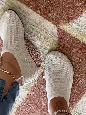 Thin soled sparkly shoes that are actually comfy✨#sohochic #barefootshoes #slippers #houseslippers #rhinestones 