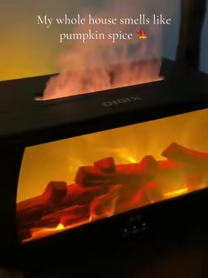 Love my new fireplace diffuser 🥰🪵 #diffuser #humidifier #fireplace #christmasgift #giftsforhim 