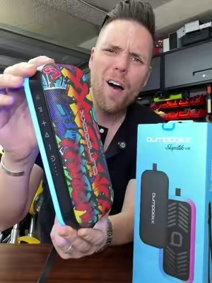 This might be the PERFECT garage speaker. 😅 It’s Bluetooth, completely portable, and the back is magnetic, so instead of taking up space on your workbench you can slap it onto a toolbox or metal cabinet and get it out of the way. #tiktokshop #tiktokshopfinds #garagegear #bumpboxx #bluetoothspeaker