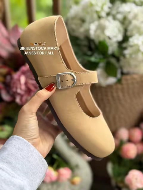Birkenstock Mary Janes For Fall ☕️🤎🍂🧦 #birkenstocks #fallstyle #maryjaneshoes  