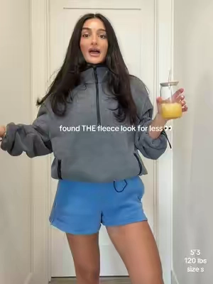 This one’s too good!! Half zip fleece with the cinched sleeves and waist 🤌🏼 @YeeZaa #halfzip #fleecepullover #tiktokshopstockup 