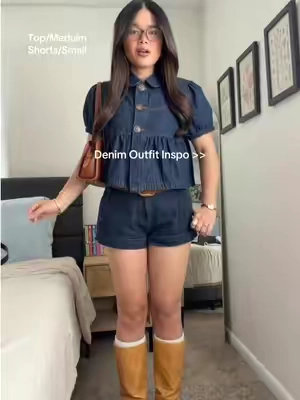 #denimtop #denimshorts 