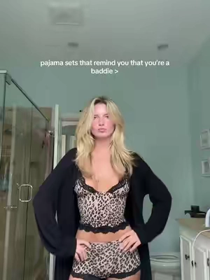 Waking up feeling like a baddie is truly unmatched 🐆 #pajamaset #lingerieset #tiktokshopfinds (TikTok I’m 24 not doing anything inappropriate)