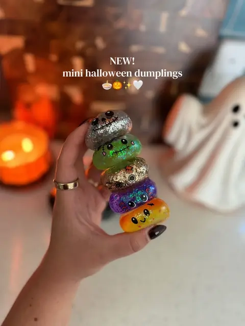 They’re so tiny & cute!! So glad I snagged them 🥹🎃✨ #dumplings #halloween #boobasket 