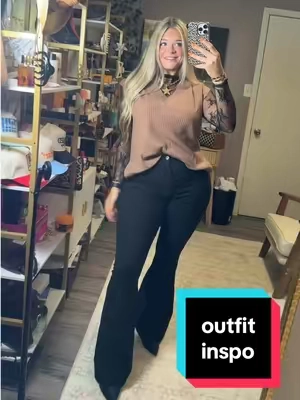 i LOVE this outfit!! #falloutfits #flarejeans #knitvest #fallaesthetic #outfitinspo 