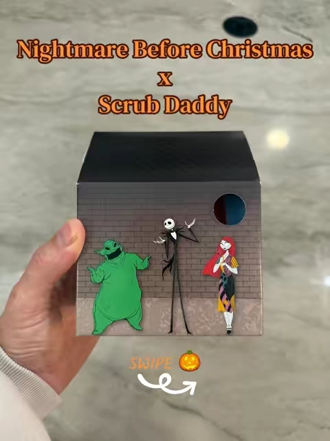 The perfect collab🎃💀 #nightmarebeforechristmas #scrubdaddy #jackskellington #oogieboogie #disneyhalloween @Scrub Daddy 