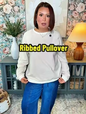 This ribbed pullover almost feels like a corded material, but still soft, lightweight and flexible!! This the best way to dress up your sweatshirt and jeans outfits!! 😍 @Evaless official #pullover #sweatshirt #ribbed #evaless #ttsacl 