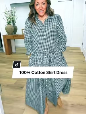 Work and church friendly ♥️ Cutest take on a shirt dress! I’m 5’2” 130 in a Small #shirtdress #cottondress #modestfashion #churchdress #dresswithpockets @CHOUYATOU 
