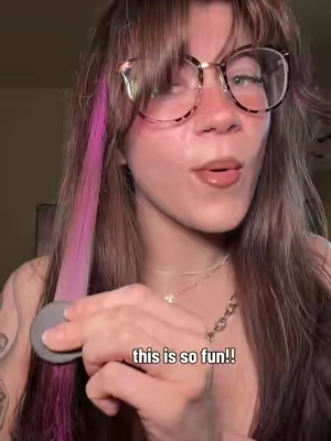 okay i’m doing the whole rainbow next  #hair #hairchalk #temporaryhairdye #halloween 