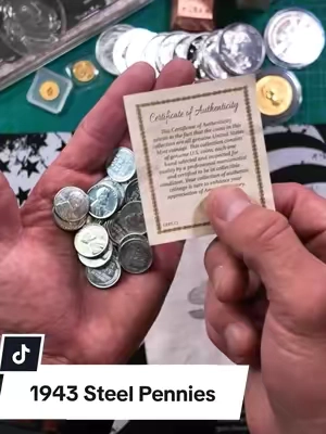 Such a cool piece of history 🇺🇸 A banker’s bag of 1943 Lincoln Steel Pennies — a unique look back at America during WWII. #1943Pennies #LincolnPenny #SteelPenny #CoinCollecting #AmericanHistory 