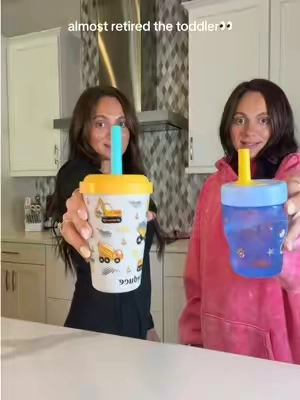 Retire the cups that leak #leakproofcup #toddlercup #toddlermom 