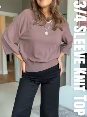 The perfect fall transition knit top 🤍🍁🤍 #halfsleevetop #knittop #falltransitionoutfit #workwear #fashionover40 