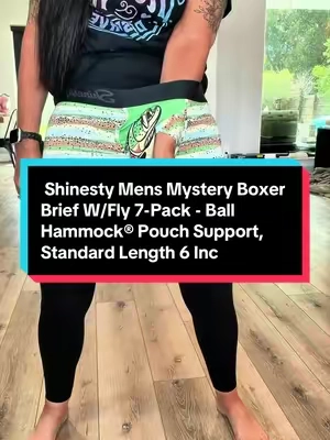 918  Shinesty Mens Mystery Boxer Brief W/Fly 7-Pack - Ball Hammock® Pouch Support, Standard Length 6 Inch Inseam, Silky Soft, Stretchy, Breathable Natural MicroModal Fabric, Best Mens Underwear #TiktokShopStockUp #TiktokShopCreatorPicks #TiktokShopFallDealsForYou 