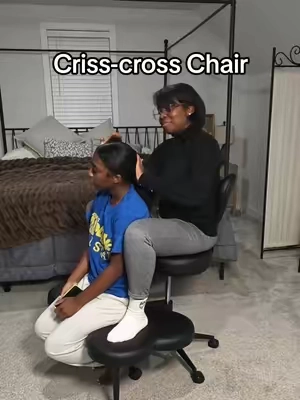 desk chair and hair chair! teddy and faux leather so comfortable. even your pet can sit next to you.  #ergonomicchair #crisscrosschair #naturalhair #kidshairstyles #blackgirlhair 