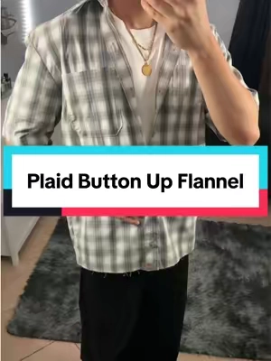Tuff and affordable plaid flannel shirt, this is a must have for your fall outfits🍂#mensfashion #falloutfits #buttonup #flannel #tiktokshopstockup 