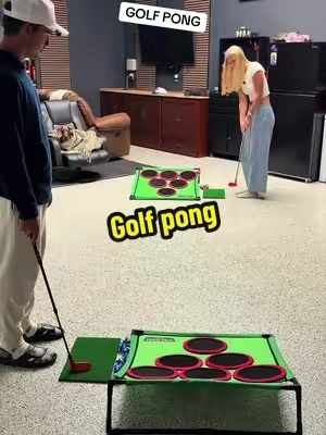 We get very competitive… #golfpong #golfgame 