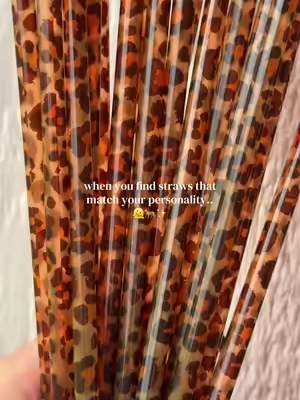 The prettiest straws and the only straws I will drink out of now! #plasticstraws #leopardstraws #straws #icedcoffeestraw 
