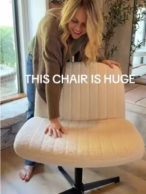 This extra-wide cross cross chair has SO much room. It works as an office chair or vanity chair, supports 350lbs. And apparently big enough for two of us. #officechair #crissCrossChair #VanityChair #homeoffice #homefinds 