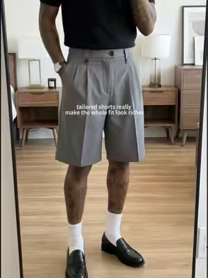 clean fit with no extra effort #dressshorts #tailoredshorts #pleatedshorts #oldmoney #fitcheck