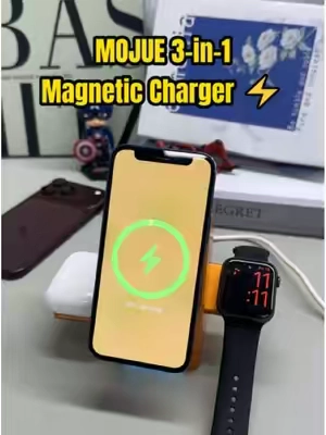 Why are we still using 3 different chargers? 👀
 #3In1Charger #WirelessChargingStation #MagSafe #BackToSchool #TikTokshopbacktoschool  