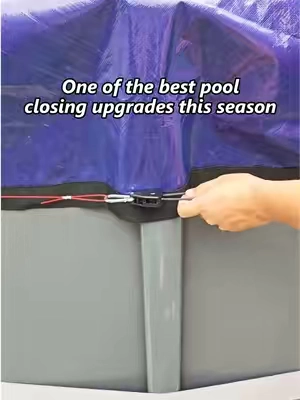 One of the best upgrades for winter pool closing! ❄️ Heavy-duty 185g fabric, a secure pulley system, and tough protection against wind, leaves, rain, and debris. Built for winter down to -10°F! #poolhacker #poolwinterizing #sohochi #poolcover #poolclosing 