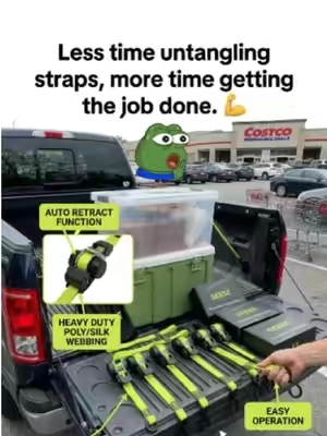 Say goodbye to tangled straps. These self-retracting ratchet straps roll up on their own—no mess, no hassle. 🚚💪#ratchetstraps #retractableratchetstrap #truckbed #trucktok #toolupgrade 