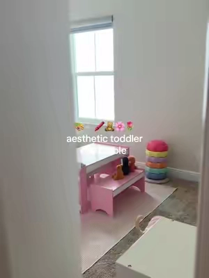 perfectly pink too🥹💞 #toddlertable #crafttable #girlmom #playroom 