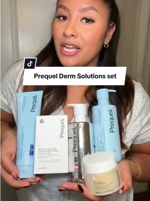 Prequel Derm Solutions Sets take the trial and error out of your routine! 😶‍🌫️🫧🧴 #dermsolutions #uneventexture #affordableskincare #dermatologistapproved #prequelskin @Prequel 