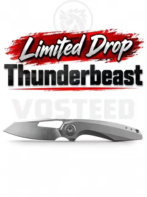 Limited drop on the Vosteed Thunderbeast! 🔥 3.49” M390 blade, titanium handle, and that smooth Vanchor Lock. This one is seriously clean. #Vosteed #Thunderbeast #EDC #PocketKnife #EDCgear 