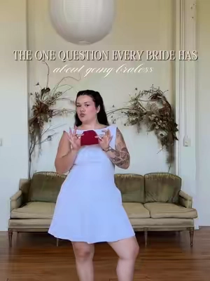 answering the one question every bride has about going braless 👀🤍  our Sticky CAKES™ circles that survive your entire bridal era - engagement pics, the bachelor trip, AND the big day. no residue, no ripping, reusable up to 10 wears. add to your bridal essentials list immediately @Hannah ✨👰‍♀️ #bridetok #bridalera #weddingessentials #bridetobe #stickycovers 
