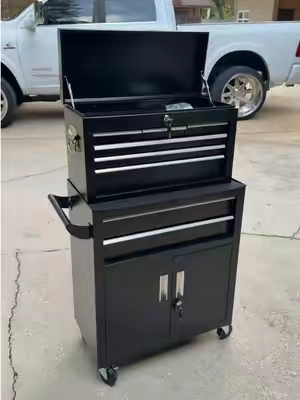 Small toolbox, but plenty of room to keep your tools organized. 🔧 With 8 drawers, a detachable top box, and wheels to roll it wherever you’re working, this is a solid garage upgrade. #ToolBox #GarageTools #ToolStorage #GarageSetup #MechanicTools