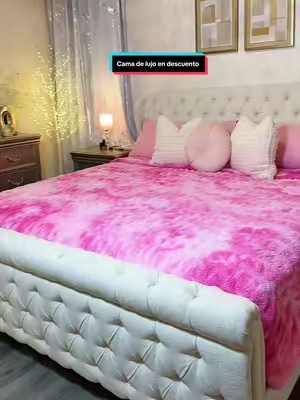 Solo estructura de cama] Estructura de cama tipo plataforma VanAcc, cama estilo trineo tapizada en terciopelo con cabecero y piecero curvados (estilo orejero), detalle de botones capitoné, no requiere somier, fácil montaje #tiktokshopcreatorpicks #cama #camadelujo #bed #Home 