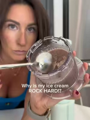 Protein ice cream experiment… 😂 The Cuisinart Fast Freeze Ice Cream Maker had me questioning everything… #Cuisinart #IceCreamMaker #ProteinIceCream